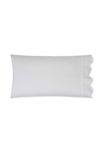 Coincasa μαξιλαροθήκη από λινό μονόχρωμη με κεντημένο σχέδιο 80 x 50 cm - 007246676 Λευκό